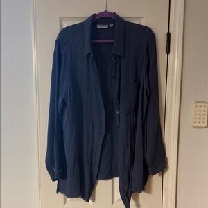 Classic Navy Women's Button-Down Shirt